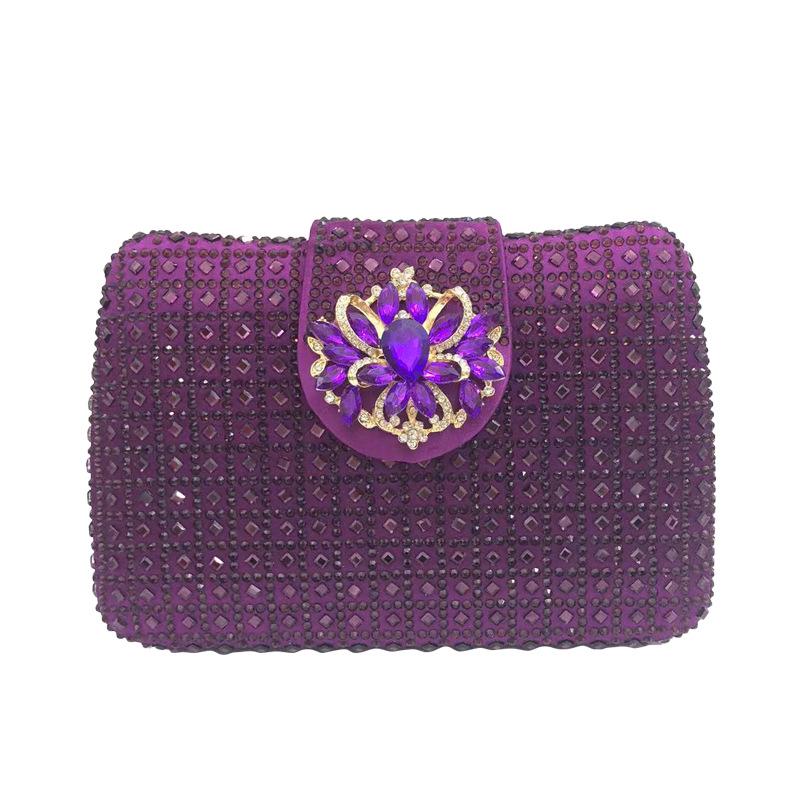 Square Rainbow Handset Diamond Clutch Bag