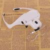 2-LED Visor Magnifier Glasses Magnifying Glass Repair Jeweler Magnifier 5 Replaceable Lens Headband