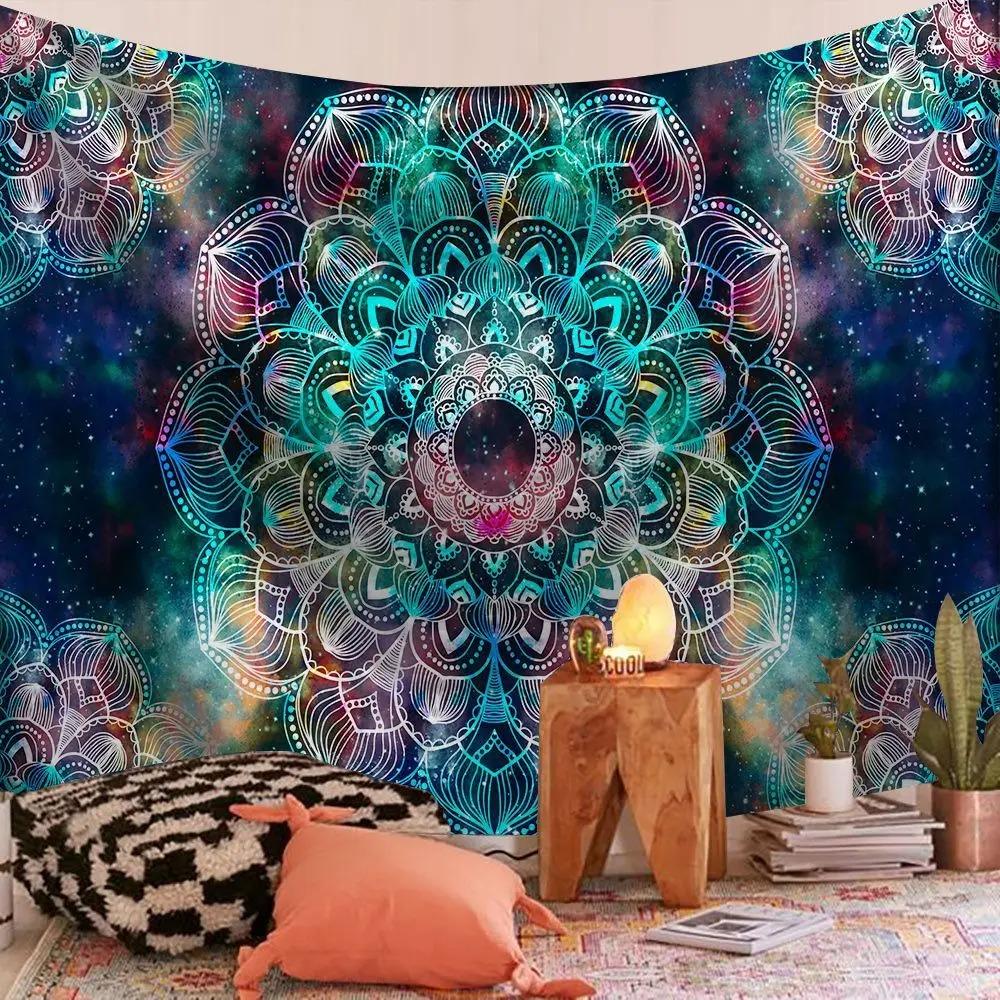 Mandala Tapestry Indian Bohemian Psychedelic Background Cloth Home Decoration Room Living Room Wall Hanging Cloth