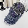 Retro Denim Perforated Baseball Cap Breathable Duck Sun-Shading Spring Summer Unisex Brushed Color