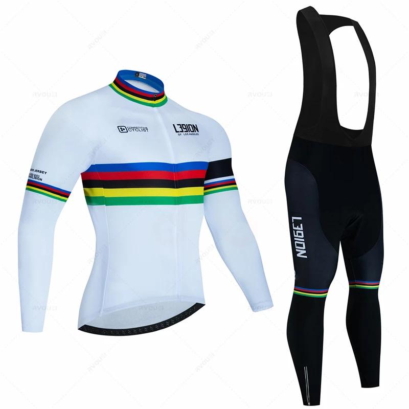 Autumn Breathable Cycling Suit Mens Long Sleeve Usa Racing MTB Spring Long Cycling Jersey Set Bike Cycling Bicycle Clothing Uniform Ropa Ciclismo