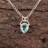 Pear Sky Blue Topaz Gemstone Best Friend Gift Art Deco Pendant Sterling Silver PP-56-16