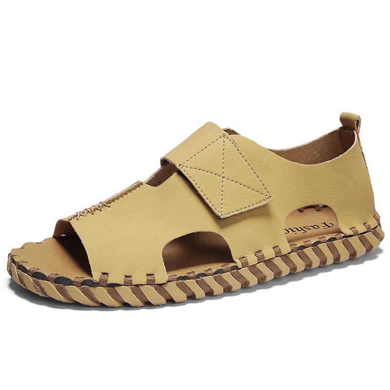 Ručně vyráběné Luxusní Značkové Nové Letní Pánské Sandály Volnočasová Plážová Obuv pro Muže Vysoká Kvalita Pravá Kůže Módní Pantofle