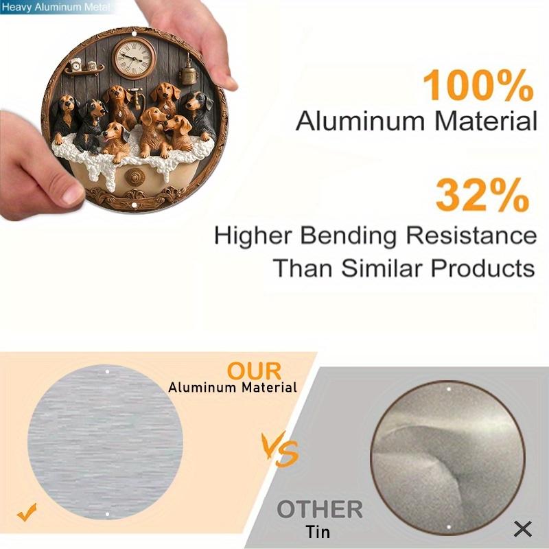 1 Piece 2D Dachshund Bathing Sign 8 Inch Round Wooden Wall Sign for Indoor and Outdoor Farm Restaurant Garden Bar Cafe Gym