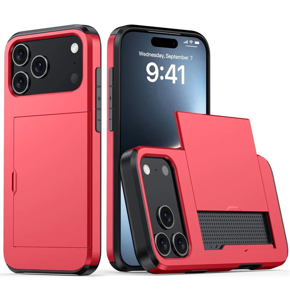 Carcasă pentru IPhone 17 16 15 14 Plus 13 12 11 Pro Max 17Air 16e 13Mini 12Mini Cu Portofel Suport Carduri Husă Protectoare Rezistentă la Șocuri