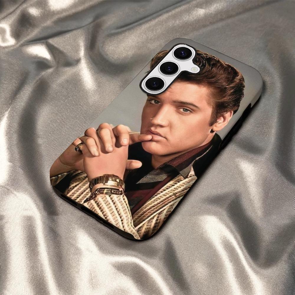 Coque de téléphone E-Elvis P-Presley Chanteur Pour Samsung S25 S24 S23 S22 S21 Plus Ultra A56 A36 A26 A16 Couverture Rigide PC HD Brillante