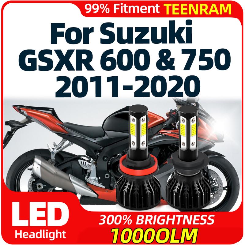 Motorcycle LED Headlight Bulbs 12V 10000LM Moto Lights 6000K Canbus No Error For Suzuki GSXR 600 & 750 2011-2017 2018