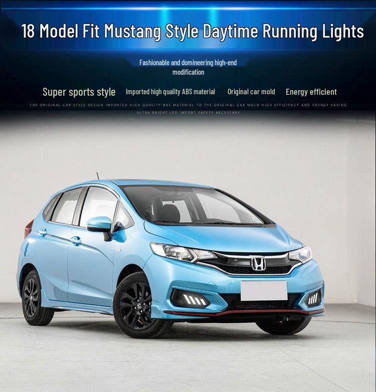 LED Daytime Running & Fog Lights for Honda Fit (2018-2020) - Front Bumper Decorative Modification.