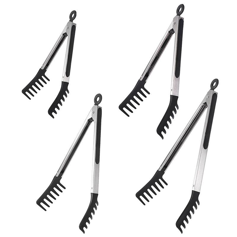 Stainless Steel Noodle Tongs Non-slip Handle Heat-resistant Chuck Easy To Store Multi-functional Food Tongs