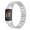 Fitbit Charge 5/6 Diamond Metal Wristband: Alloy Chain with Steel Strap