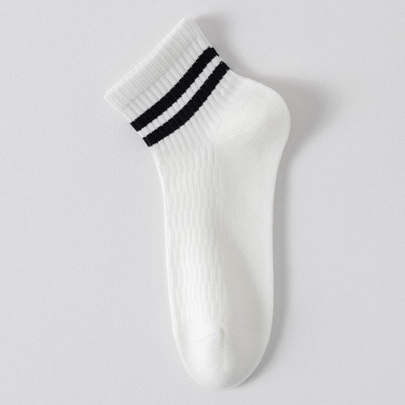 Men's Summer Thin Stripe Breathable Sweat Absorption Deodorant Anti Pilling Boneless Sports Socks