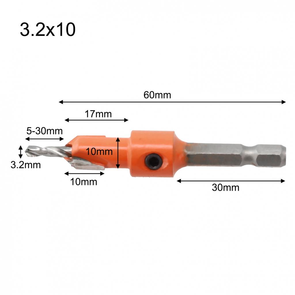 Hex Shank Countersink Drill Bit for Woodworking and Screw Installation