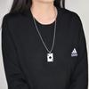 Trendy Unisex Titanium Steel Necklace with Ace of Hearts and Spades Heart Pendant – Long Sweater Chain.