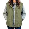 Women's Solid Color Fashionable Zipper Button Pocket Vest Jacket