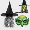 1PC Halloween Witch Wig Witch Hat EVA Mask for Halloween Day of The Dead Horror Party Carnival Carnival Masquerade Playing Props