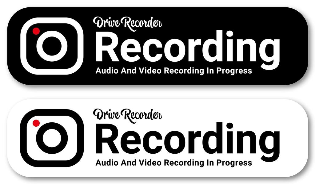Isaac Trading STC-092 Dash Cam Recording Stickers, Waterproof, Weatherproof, English, Solid Color, Stickers, 5.0