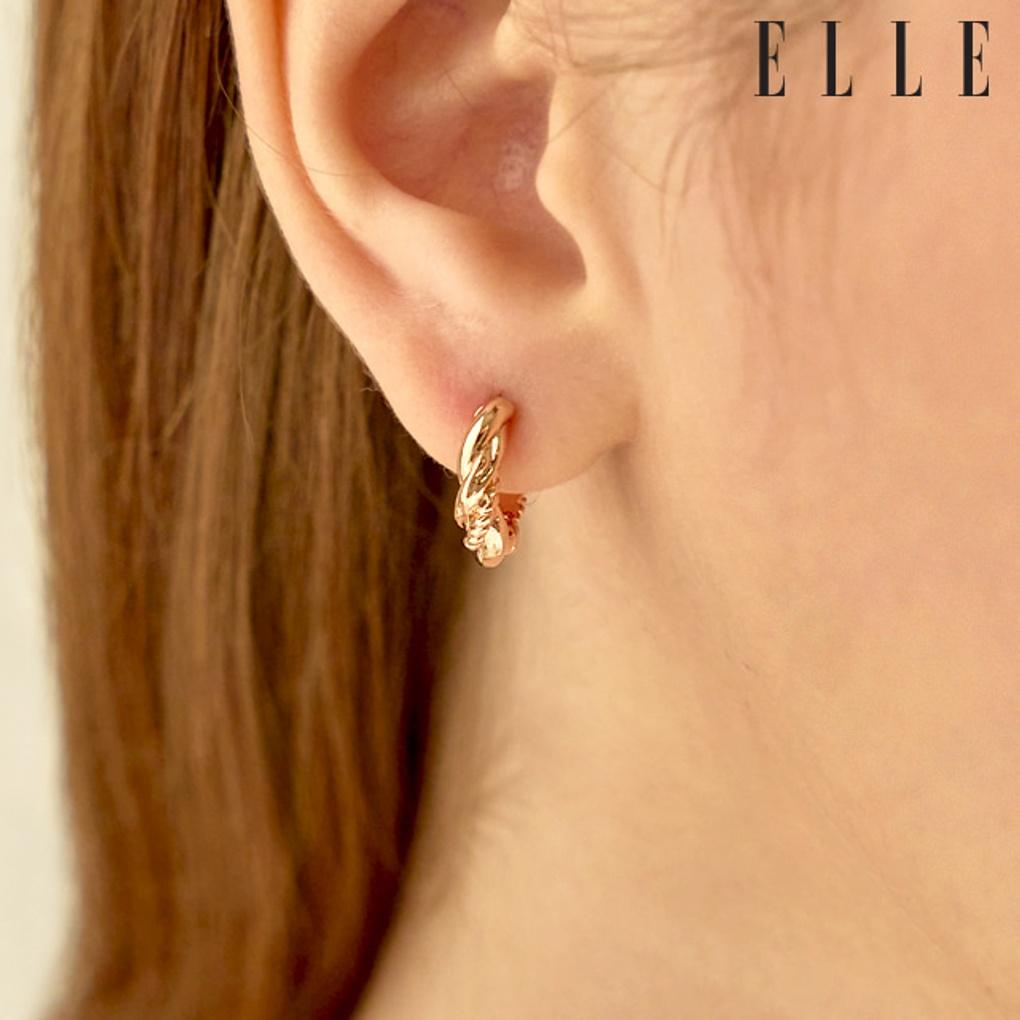 14K Gold Plated One-Touch Earrings (Gold Pin) ELGPEE403