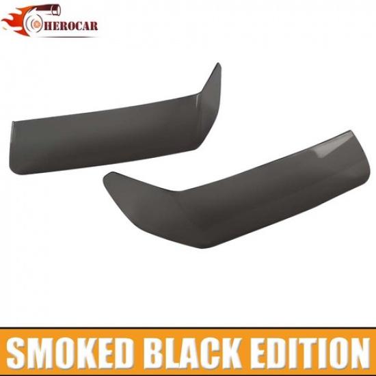2x Front Eyebrow Light Lamp Cover Trim For Jeep Wrangler JL JT 18+ Smoken Black