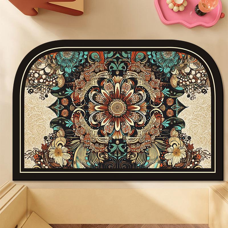 Flower Toilet Diatom Mud Household Absorbent Foot Mat Mat Toilet Mat Wash Water Room Mat Absorbent Non-slip