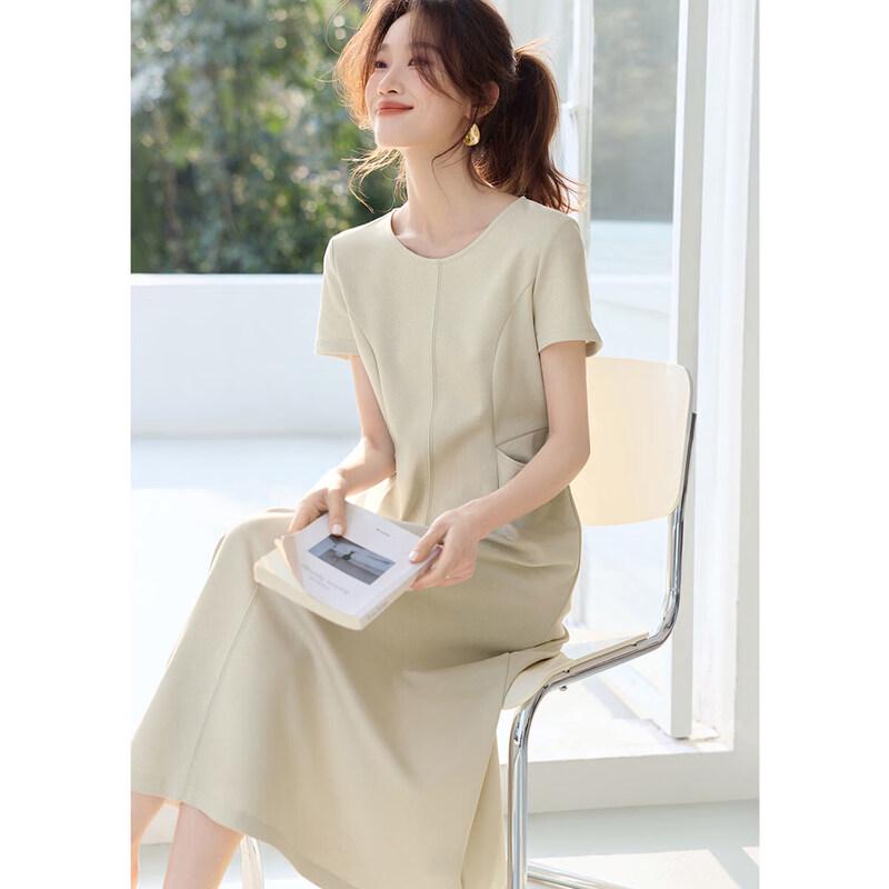 Mohan Yimei Summer Pleated Waist Slimming Dress