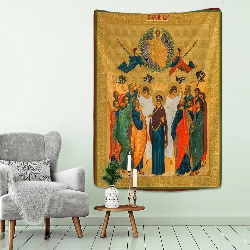 European Faith Christianity Classical God Jesus Christ Tapestry Wall Hanging Blanket Home Decoration Christian Products
