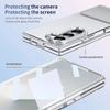 Luxury High Definition Transparent Phone Case for Samsung Galaxy Z Fold 7 6 5 4 Metal Holder Stand Screen Protector Shockproof Back Protect Cover