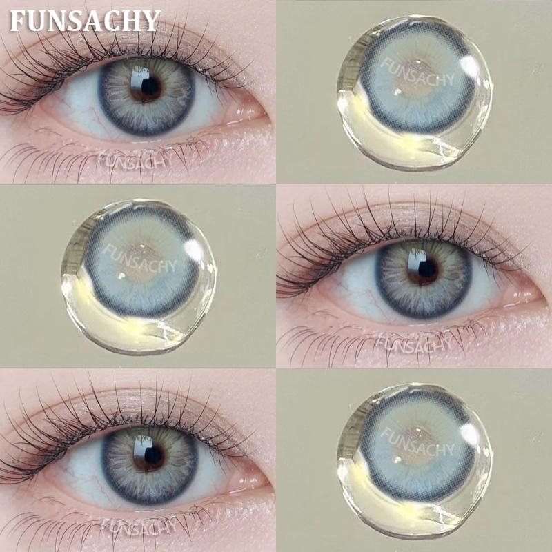 FUNSACHY Brown Korean Lenses Colored Contact Lenses For Eyes Fashion Lens Beautiful Pupil Yearly Use Natural Gray Eye Contacts
