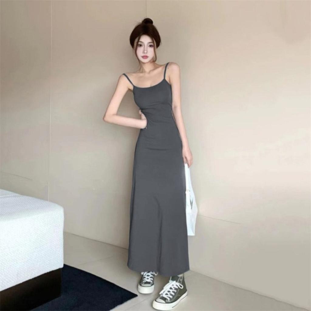 Sommer Träger Langkleid Ärmellos Sexy Kleid