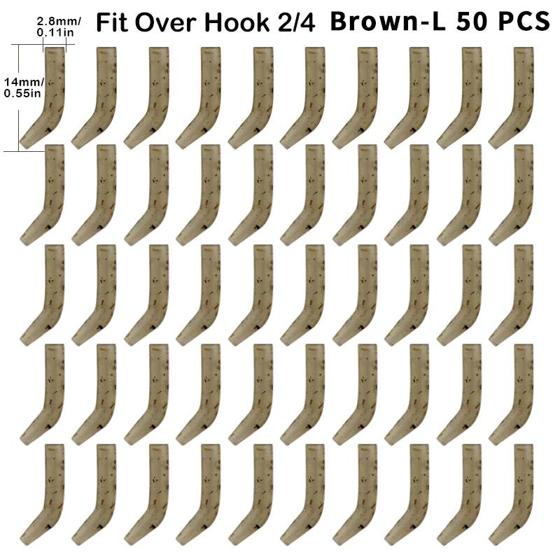 

50PCS Carp Fishing Hook Kickers Anti-Tangle Hook Deflectors for Bottom Rigs Green & Brown Fishhook Sleeves