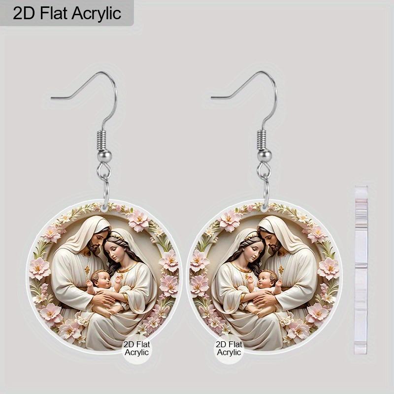 

2D Плоские Акриловые Рождественские Подвесные Серьги Женские Аксессуары Сцена Рождества Очаровательные Ювелирные Изделия Подарки