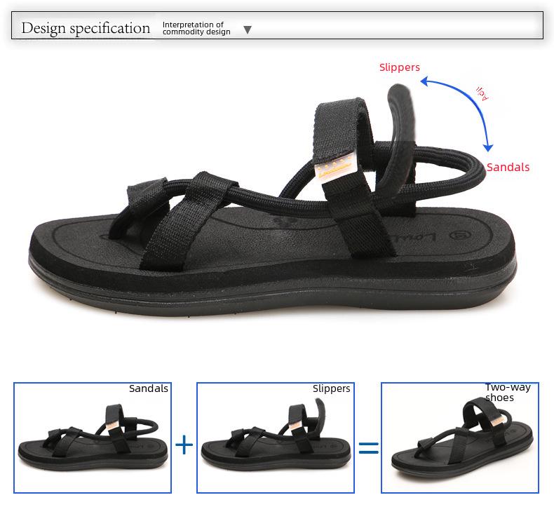 Women's Summer Flat Sandals: Stylish Outdoor Beach Slippers for Students and Ladies In Large Sizes