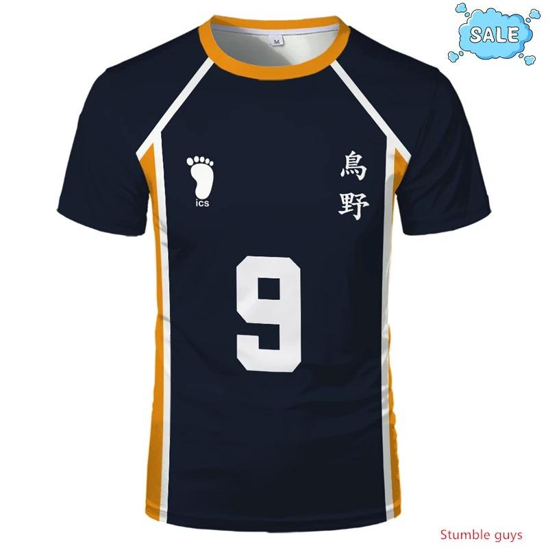 Vêtements Décontractés Hommes Enfants Garçons Vêtements de Sport Haikyuu Nekoma Anime T-shirt Kuroo Kozume Club de Volleyball Uniforme Cosplay Tee