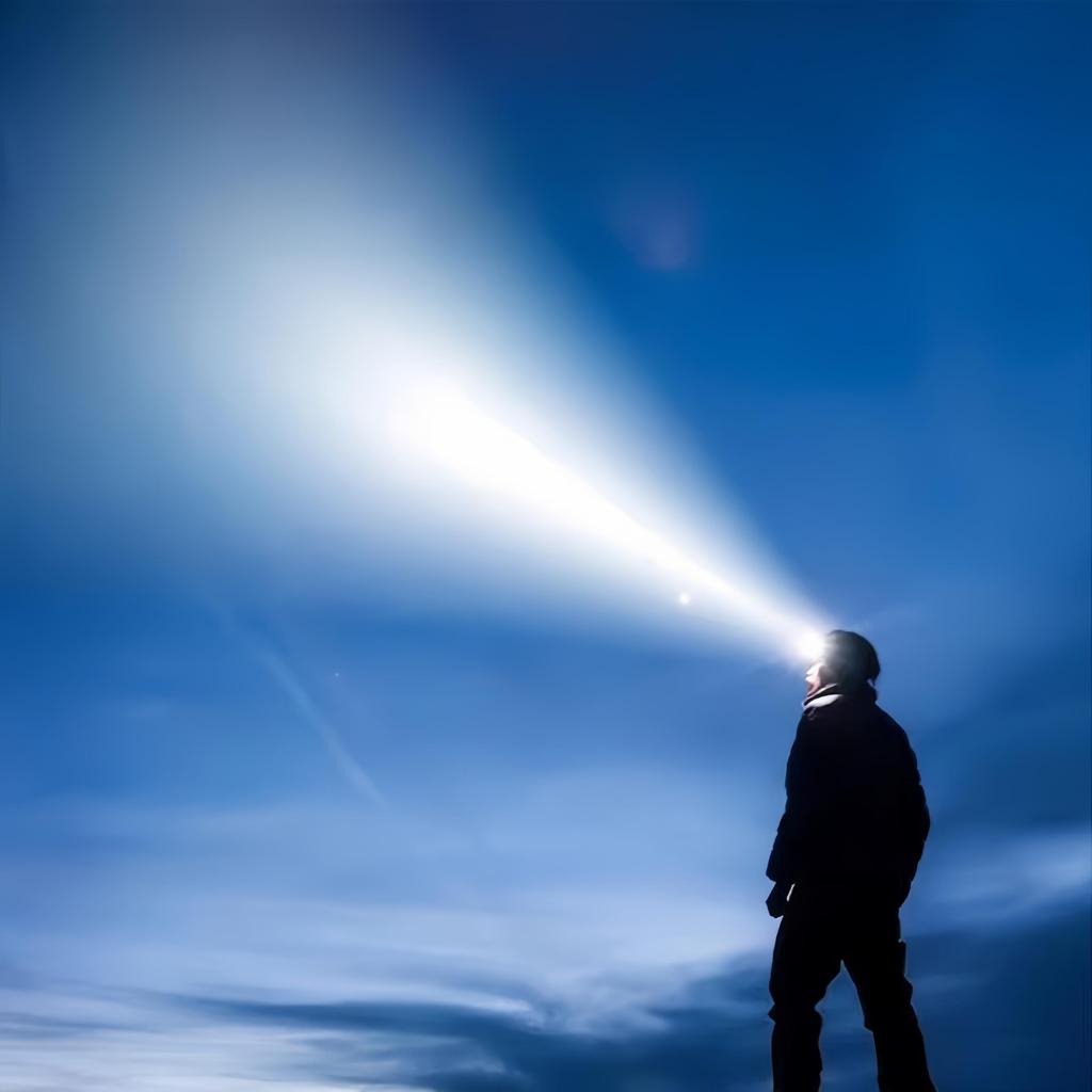 Outdoor Head-Mounted LED Lamp with Motion Sensor Long Battery Life High Brightness Ear-Hanging Flashlight Multifunctional Headlamp for Night Fishing