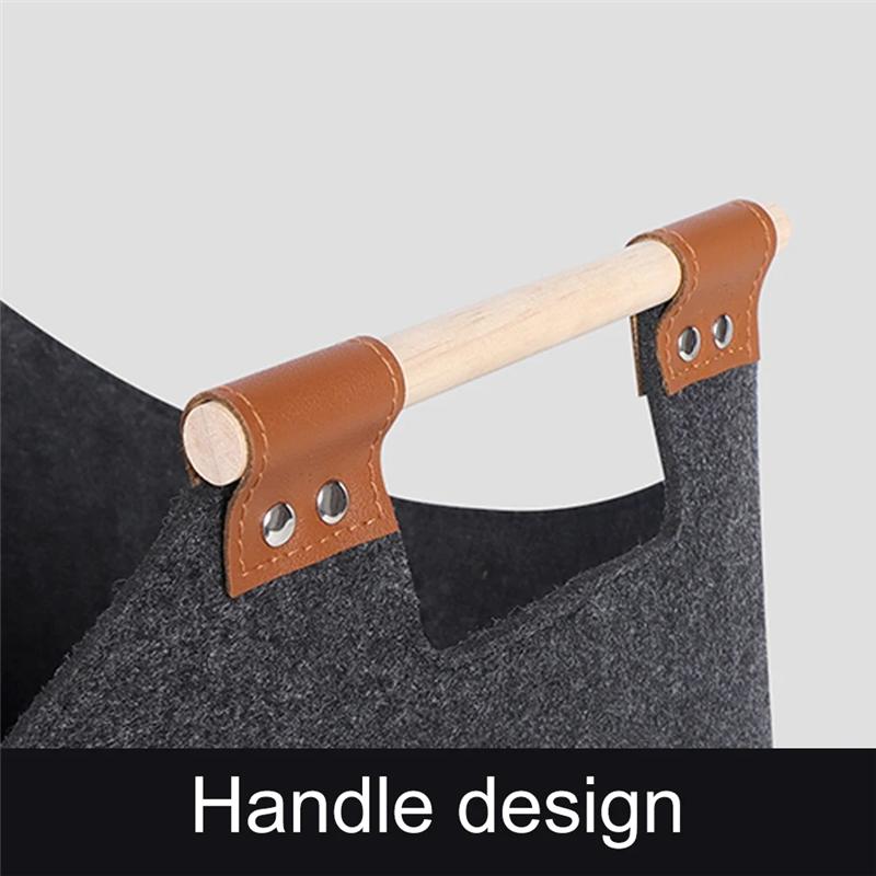 M-Modern-Foldable Wood Basket Large Capacity 57 L Fireside Wood Carrier Holder Bag For Firewood Wood Newspapers Clothes