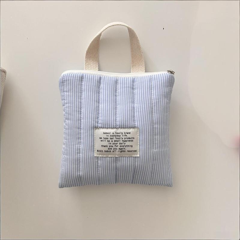 

Новая полосатая ручная сумка для мобильного телефона Хлопковая ручная сумка Салфетка Сумка для ключей Сумка для прокладок Женская синий