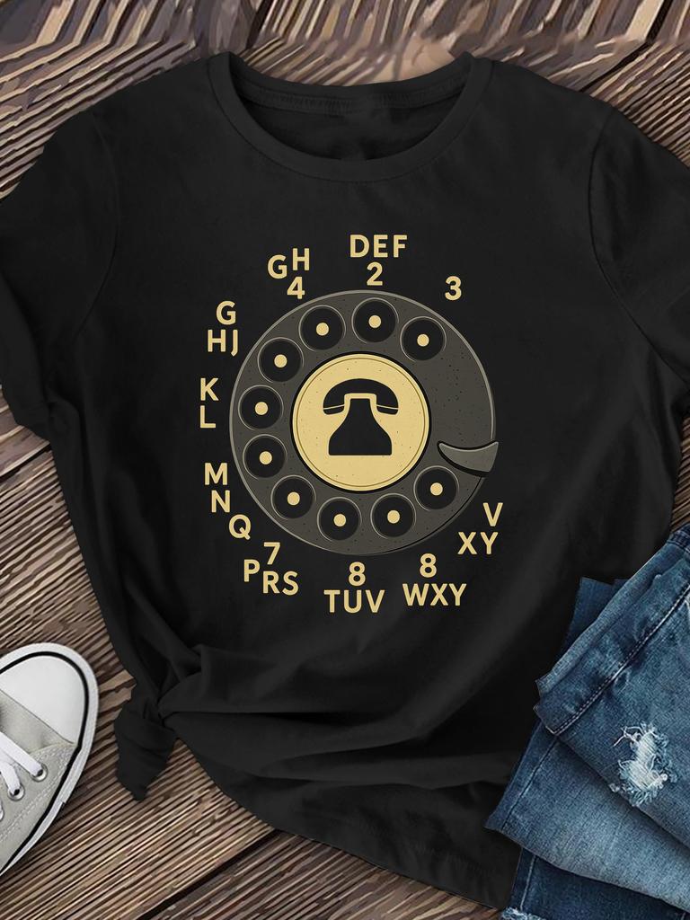 Rotary Phone Dial Retro Vintage Design T-shirt
