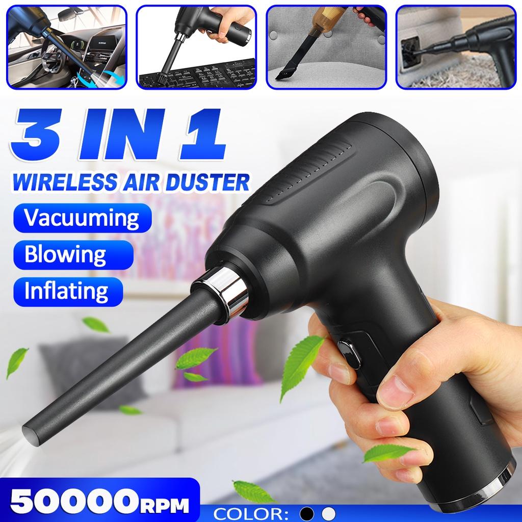 60W 11.1V 50000RPM 6000mah Cordless Air Duster Compressed Air Blower For Computer Keyboard Laptop Camera Rechargeable Cleaning Tool 3 In1