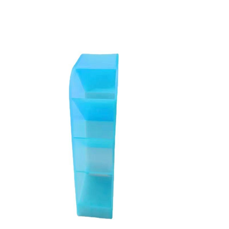 Slanted Pen Holder Lipstick Storage Box Four-compartment Cute Multi-functional Pen Holder for Students' Desks