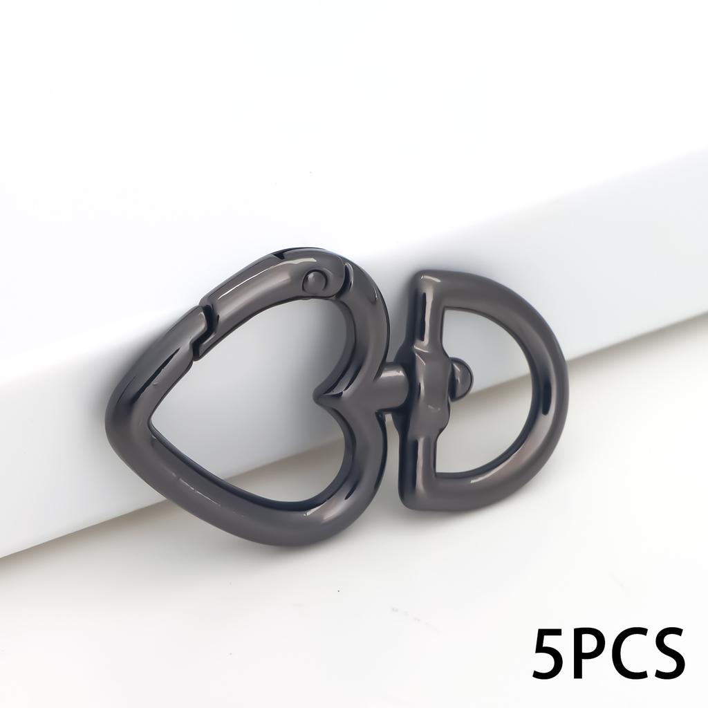 5Pcs Peach Heart Shape Metal Spring Clasp Key Ring Connectors for Keychain Snap Clasp DIY Purse Making