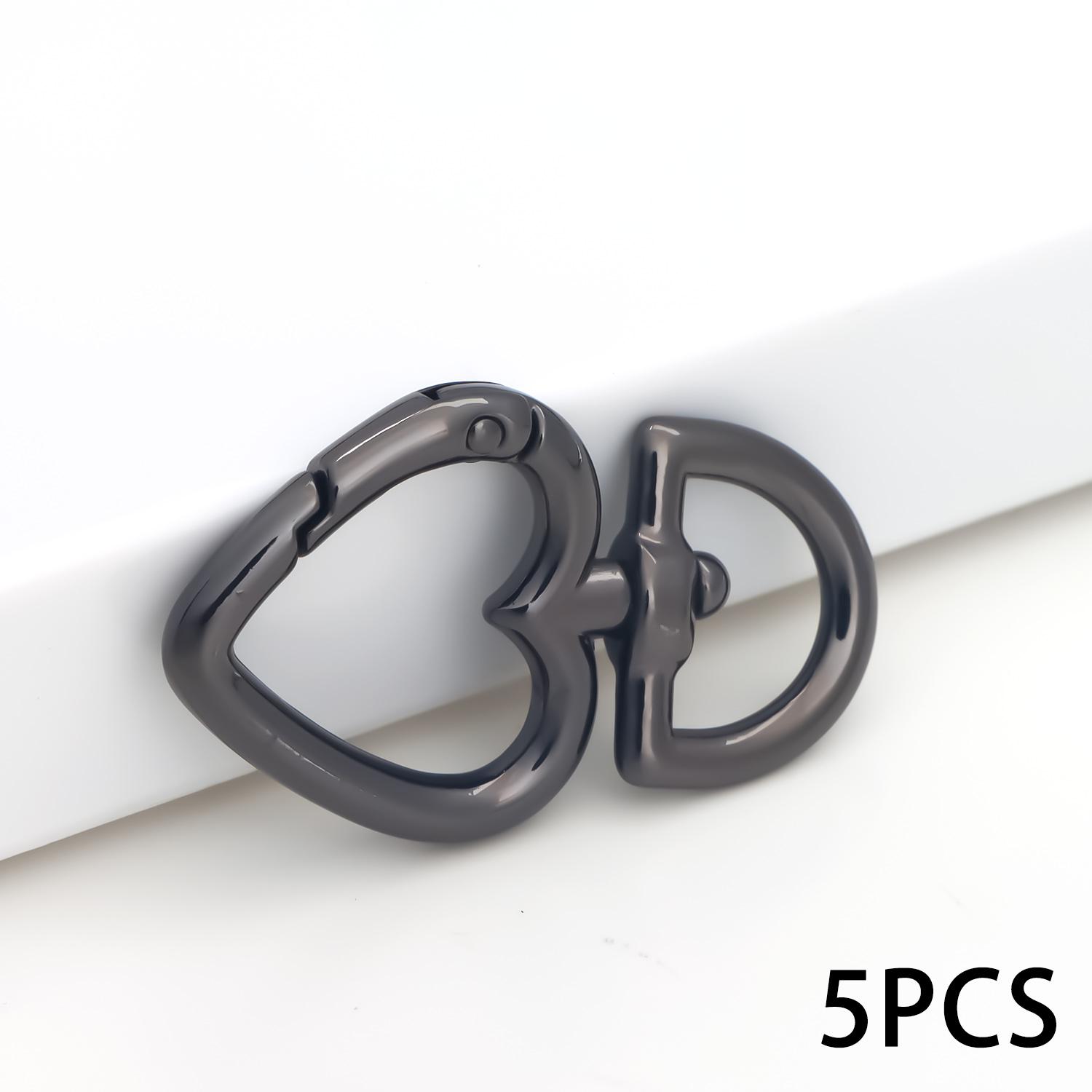 

5 шт. Металлические пружинные застежки в форме персикового сердца, соединители для брелока, застежка-карабин, для изготовления кошелька своими руками чёрный