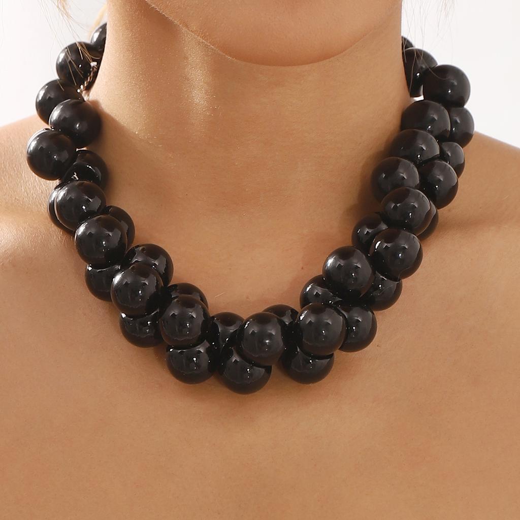 Tooxika Baroque Faux Pearl Necklace Exaggerated Large Pearl Temperament Choker Collarbone Chain