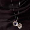 Wild Lily Double-Sided Embossed Pendant Necklace with Guardian Stone for Women