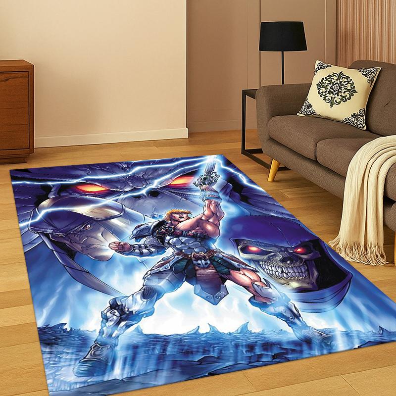 He Man Masters of The Universe Cartoon Carpet Rug for Bedroom Living Room Sofa Doormat Home Decor,Kid Game Area Rug Non-slip