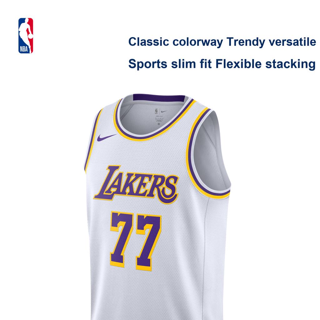 Nike × NBA Luka Doncic 77 Lakers Fan Edition Sports Quick-Dry Basketball Jersey Men Jersey DN2081-107