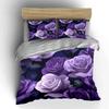 Elegant Purple Rose Gift Set Exquisite Three-Piece Bedding Set Gift For Kids And Adults