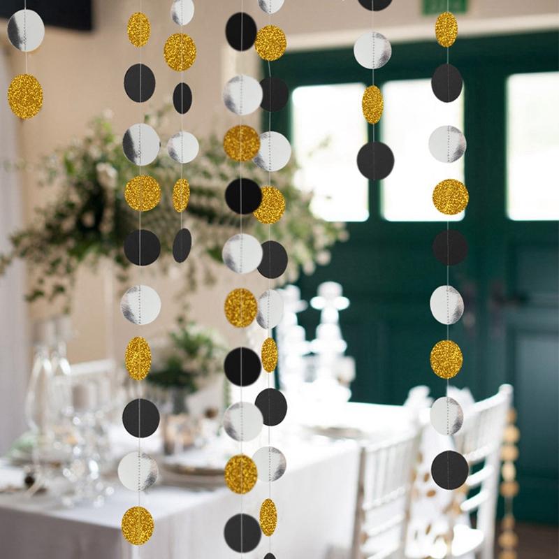 4M Paper Star Round Garland Banner Adult Birthday Party Decorations Kids Boy Girl Baby Shower Hanging Curtain DIY Wedding Decor