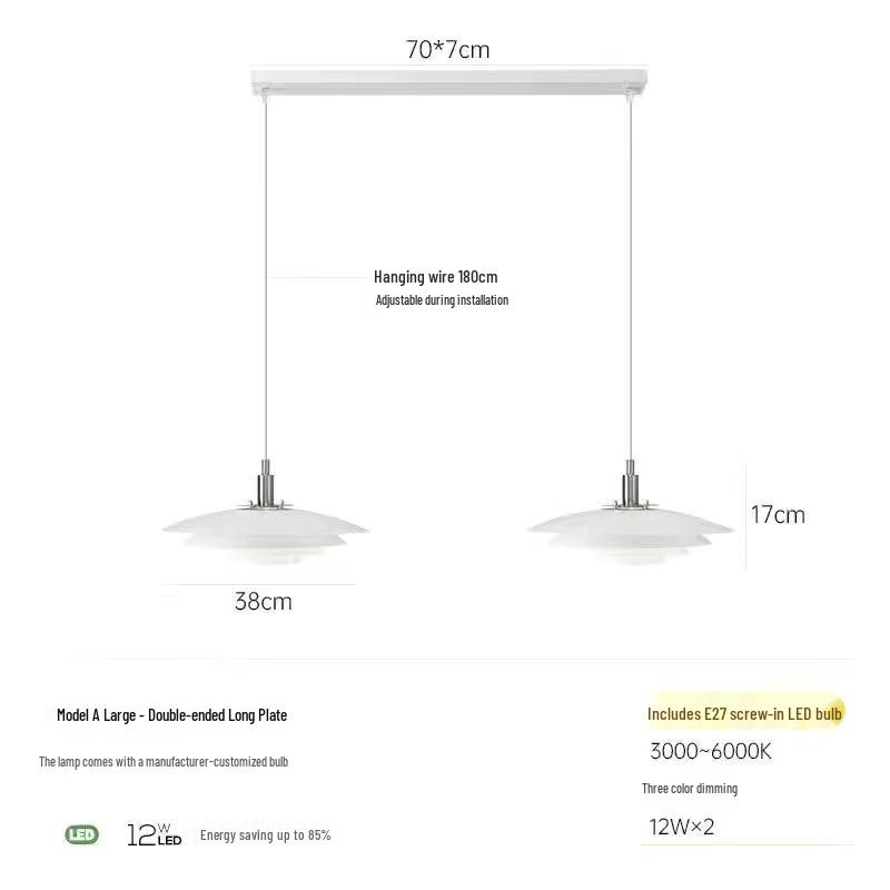 Adjustable Retractable Nordic Pendant Light - Creative Bar Island Flying Saucer Design