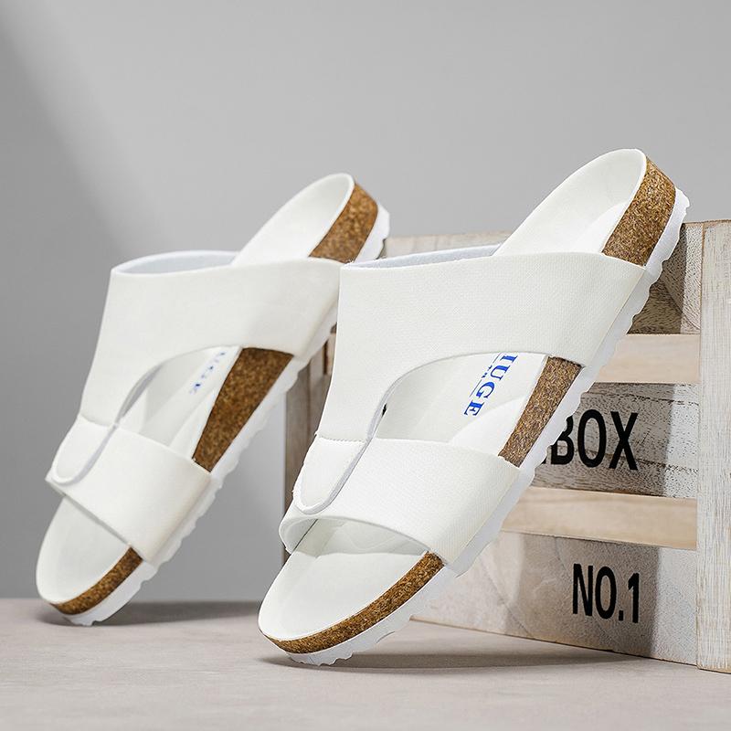 Fashion Outdoor Men's Summer Slippers Cork Clog Half Drag Outdoor Antiskid Male Slides Leisure Walk Flip-flops New Arrival Man Sandals
