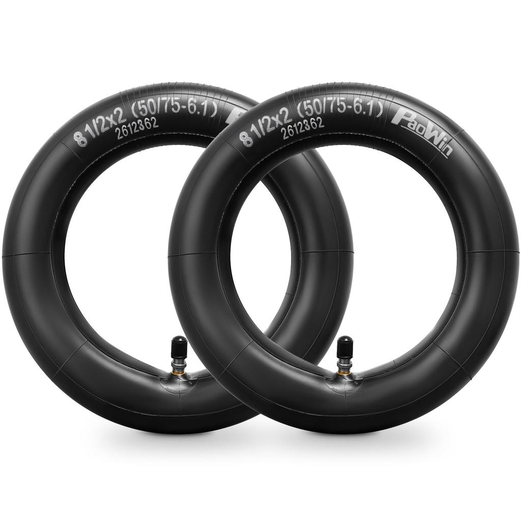 PaoWin 2-Piece Set, 8 1/2x2 Tubes, 8 1/2x2 Scooter Tubes with Thick Wall and TR4A Valves, 8 1/2x2 Scooter Tubes, 8 1/2x2 Tire Tubes, 8 1/2x2 Electric