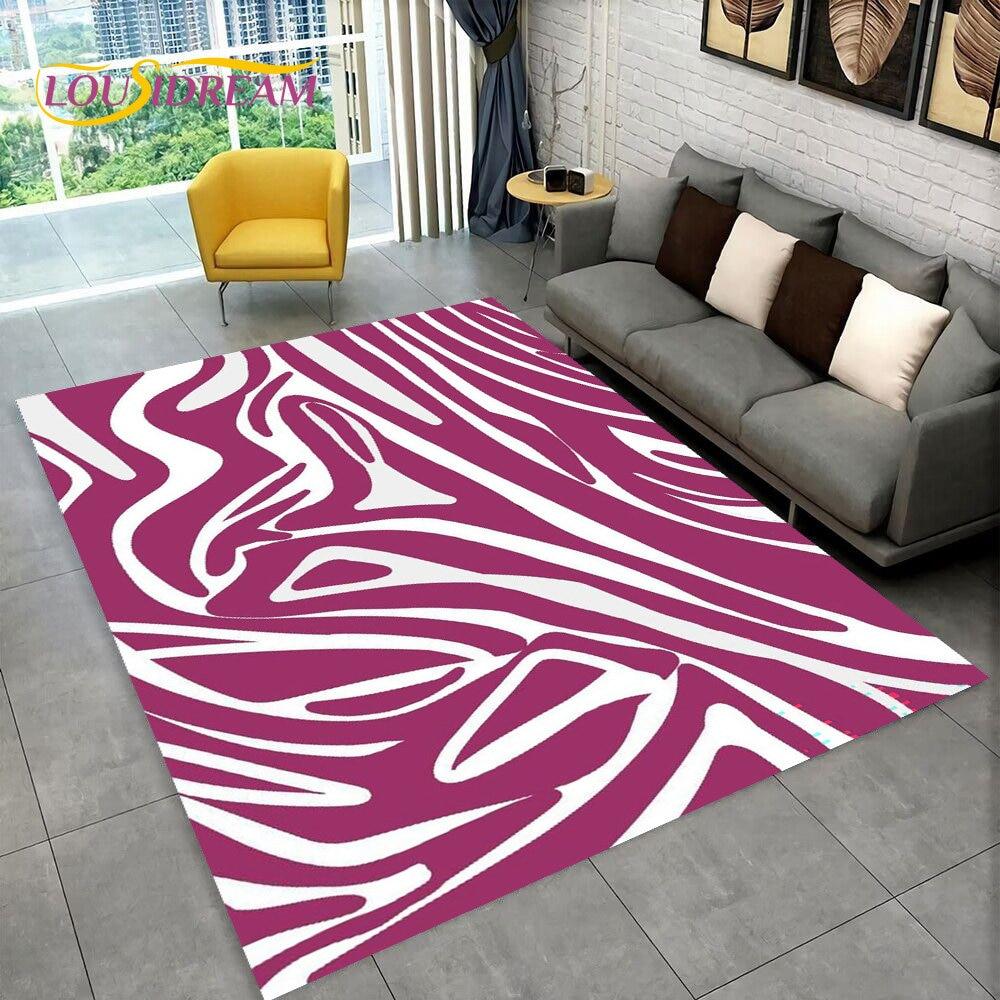 3D Colorful Zebra Pattern Area Rug,Carpet Rug for Living Room Bedroom Sofa Office Doormat Decoration, Kids Non-slip Floor Mat